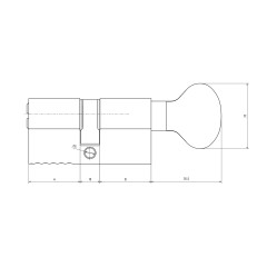 Цилиндровый механизм с вертушкой 164 BM/100 (45+10+45) mm никель 5 кл.