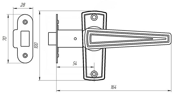 Защелка ЗЩ2.01 (медь)