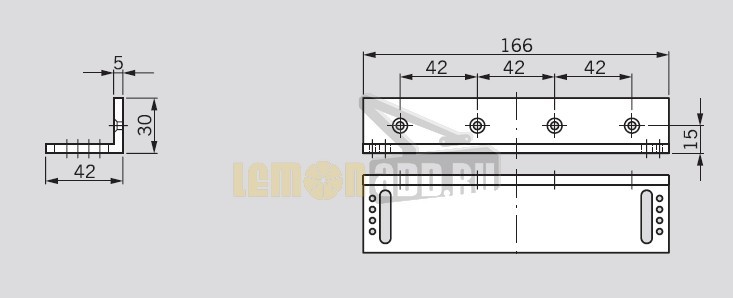 Монтажная пластина L-кронштейн для EMC 400 AH
