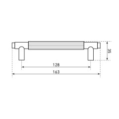 StahlBuro AP2309-128 2шт., BL матовый ченый. Ручка-скоба мебельная (15, 150)