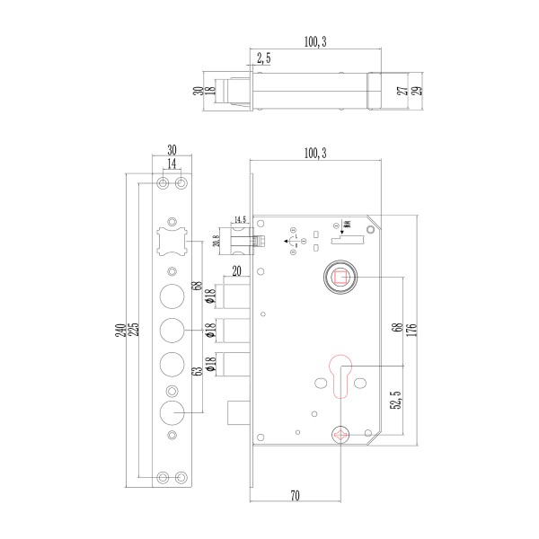Электронный замок Sanyo D300 Tuya DM70 с WiFi, с распознаванием лиц, черный