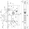 Корпус врезного цилиндрового замка с защёлкой 252/R w/b (тех. комплектация)