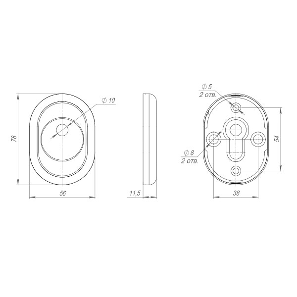 Накладка на шток цилиндра ESC.O/CRE/OV.14 (ESC-14-O) CP хром (2шт. в уп.,отгр. по 1 шт)