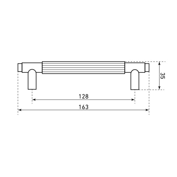 StahlBuro AP2309-128 2шт., W матовый белый хром. Ручка-скоба мебельная (15, 150)