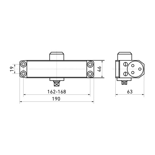 БУЛАТ Доводчик дверной ARCTIC (АРКТИК) ДД 502/4 A-B (60-120 кг) черный, морозостойкий (10)