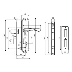 АЛЛЮР  ЗВ 4-103 CP хром Замок врезной с/руч (20)