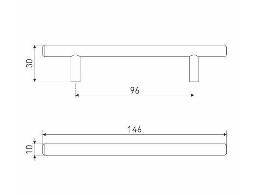 Soller ручка мебельная 8926-96 хром d-10 мм Ручка-скоба (150,25)