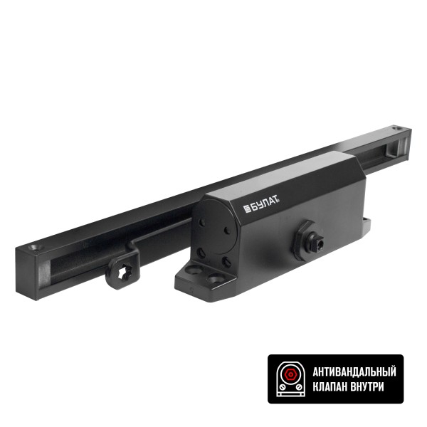 БУЛАТ Доводчик дверной ARCTIC ДД 502/4 AH-B (40-90 кг) черный со скольз. тягой, морозостойкий (10)