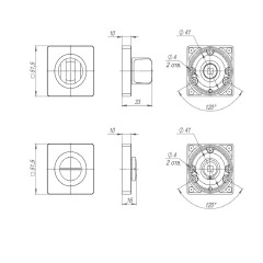Ручка поворотная BK6.K.ZQ51 (BK6 ZQ ) BL-24 черный