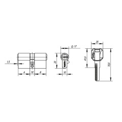 Цилиндровый механизм MaxPro7000Key60mm(25+10+25) GR графит 7key