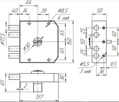 Балашиха ЗН4 030.0.1 ЛЕВЫЙ 3 кл.Замок накладной тяж (6)