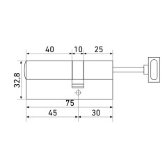 Стандарт MAX 75 S (45x30S) SN 5кл перф.ключ/шток Цилиндровый механизм(80,10)