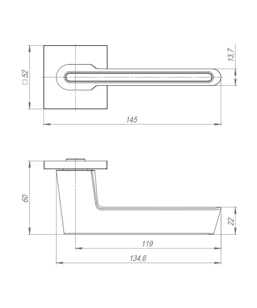 Ручка раздельная K.JS51.STICK SSC/CP-16 сатинированный хром/хром