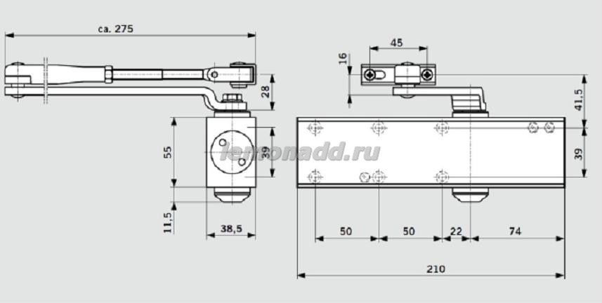 DORMA TS Profil размеры