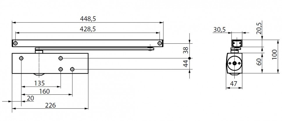 GEZE TS 3000 V EN 1-4 (дверной доводчик, без тяги)