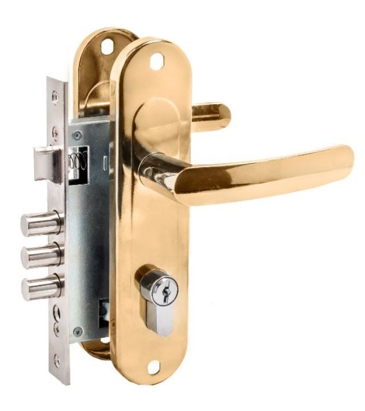 Д-град Зенит ЗВ7-60.1-02 золото-лак Замок врезной с/руч (15)