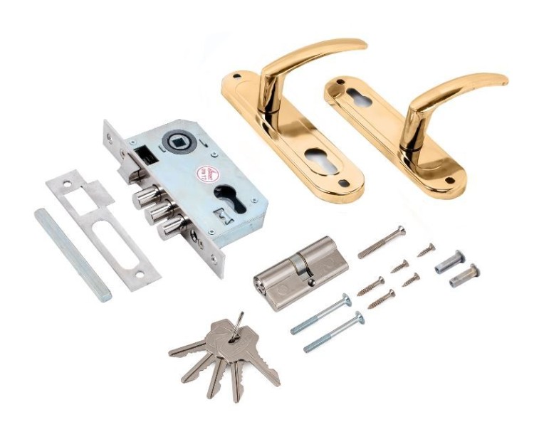 Д-град Зенит ЗВ7-60.1-02 золото-лак Замок врезной с/руч (15)