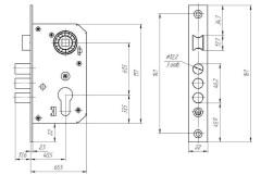 Д-град Зенит ЗВ7-60.1-02 золото-лак Замок врезной с/руч (15)