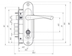 Д-град Зенит ЗВ7-60.1-02 золото-лак Замок врезной с/руч (15)