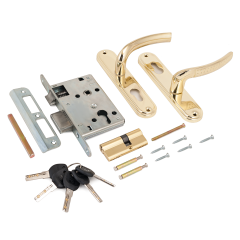 АЛЛЮР ЗВ 4-132 GP латунь Замок врезной с/руч (20)