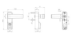 Ручка накладная AP.H-136 для узкопрофильных дверей с фиксацией ключом (для моделей 1700В и 1700С)