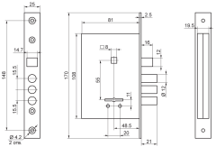 Рязань ЗВ 9-8/13 м/о 55  74100 Замок врезной (20)