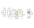 Цилиндровый механизм ECO AL ЛВ (личина ключ-вертушка) схема 