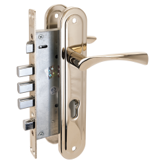 Апекс Т-0523-С-G-L лев без ц/м с/руч зол ЗЩ ЗД Замок врезной тяж (10)