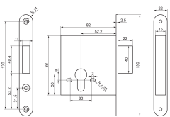 Рязань ЗВ 1-2/01 89500 Замок врезной б/руч (20)