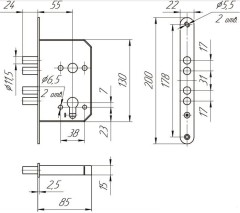 Балашиха ЗВ1 102.0.0 под ц/м Замок врезной б/руч (20)