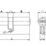 Цилиндровый механизм 164 OBS SNE/70 (30+10+30) mm латунь 5 кл.