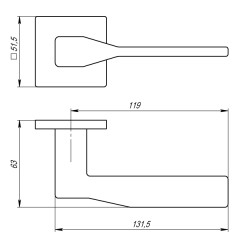 Ручка раздельная K.USS52.GRAND (GRAND USS) FSG-39 флорентийское золото