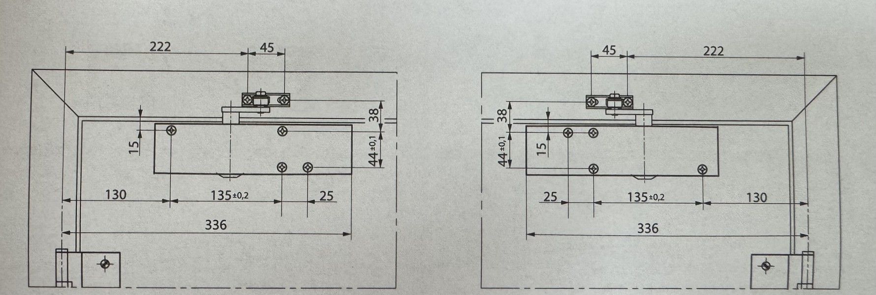 GEZE FDC36 EN 3-6 (дверной доводчик, в комплекте с тягой)