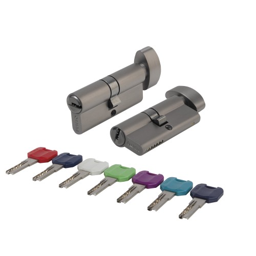Цилиндровый механизм MaxPro7002Knob60mm(25+10+25) GR графит 7key с вертушкой