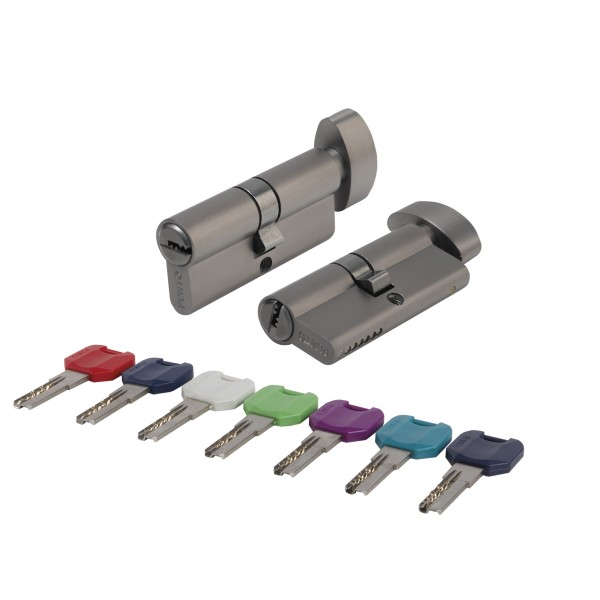 Цилиндровый механизм MaxPro7002Knob60mm(25+10+25) GR графит 7key с вертушкой
