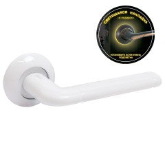 АЛЛЮР АРТ &quot;ПОЛО&quot; W (15110) матовый белый С НАКЛАДКОЙ Комплект ручек (20)