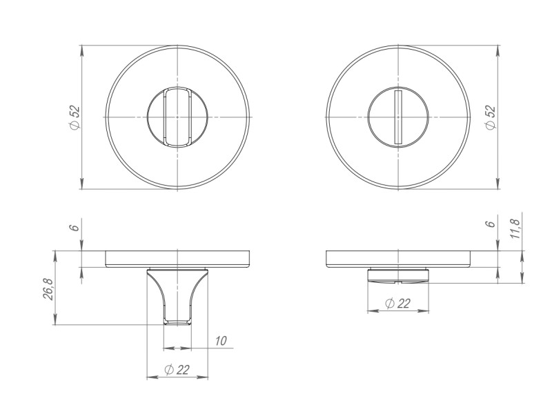 Ручка поворотная BK6.R.ARC.R52 (BK6 ARC) CP-8 хром