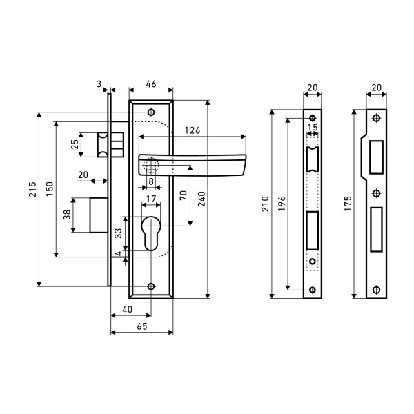 АЛЛЮР АРТ ЗВ4-70.08 GP золото Замок врезной с/руч (15)