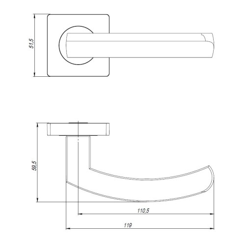 Ручка раздельная K.JK51.SIGMA (SIGMA JK) ABG-6 зеленая бронза 105мм