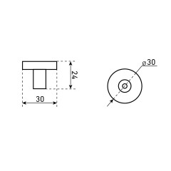StahlBuro AP2401 2шт., BL матовый черный. Ручка-кнопка мебельная (25, 250)