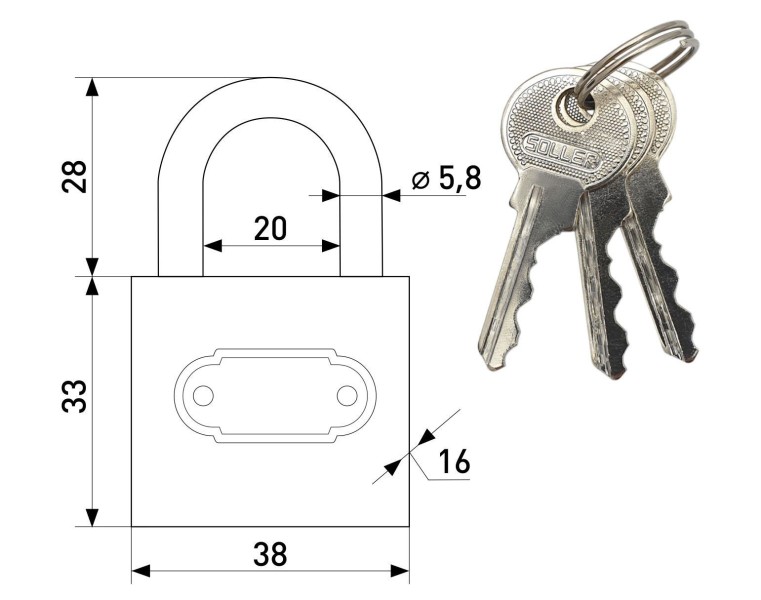 Soller HG 364 (38мм) Замок навесной (120,6!!!)
