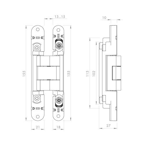 Петля скрытой установки U3D2400.VPG SC мат. хром TECH