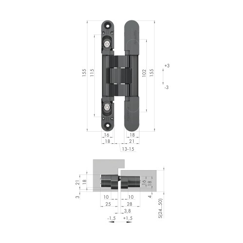 Петля скрытой установки U3D2400.VPG SC мат. хром TECH