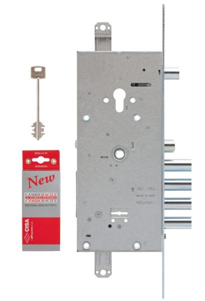 Замок врезной двухсистемный NEW CAMBIO FACILE 57.986.48 (тех. упаковка), ключ 44 мм