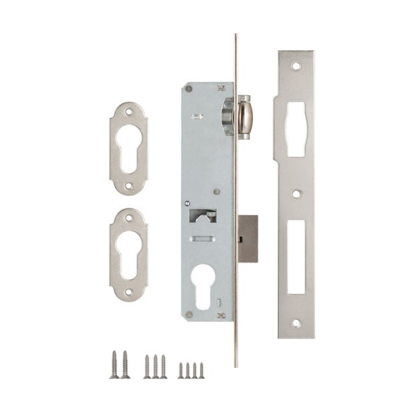 Корпус узкопрофильного замка с роликовой защёлкой 155 (30 mm) w/b (никель)