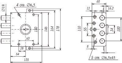 Сенат ЗНС 1-3 (Ит)  016 Замок накладной тяж (6)