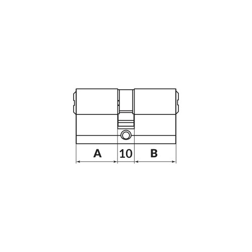 Цилиндровый механизм (200 ZA/60) 2000ZAKey60(25+10+25) BL черный 5Key