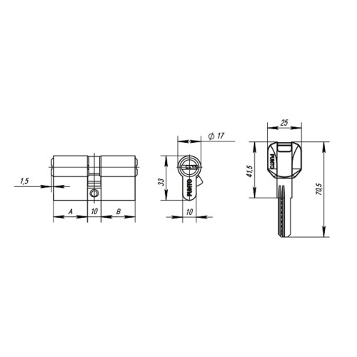 Цилиндровый механизм MaxPro7000Key70mm(30+10+30) SSC сатин.хром 7key