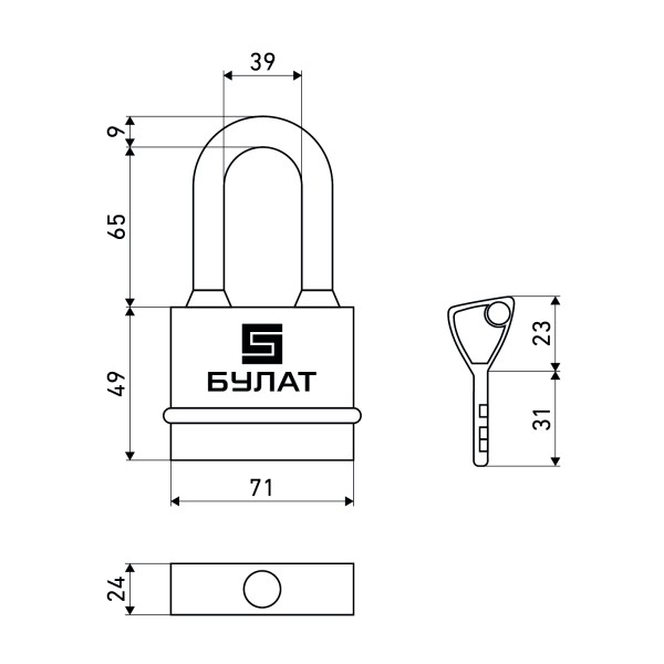 БУЛАТ ВС 3-Н75-01 ПЛ всепогодный 5кл. d=10мм Замок навесной (24,6)