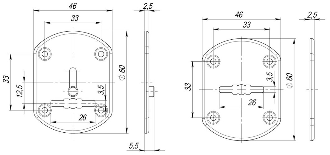 Накладка на сувальдный замок ESC.S-lift+S/OV.set (ESC021) с шторкой CP хром (2шт.)